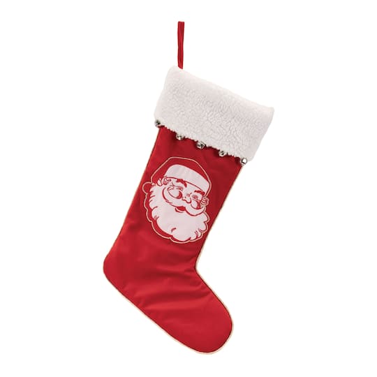 Melrose 23" Santa Face Stocking in Red/White | Michaels®
